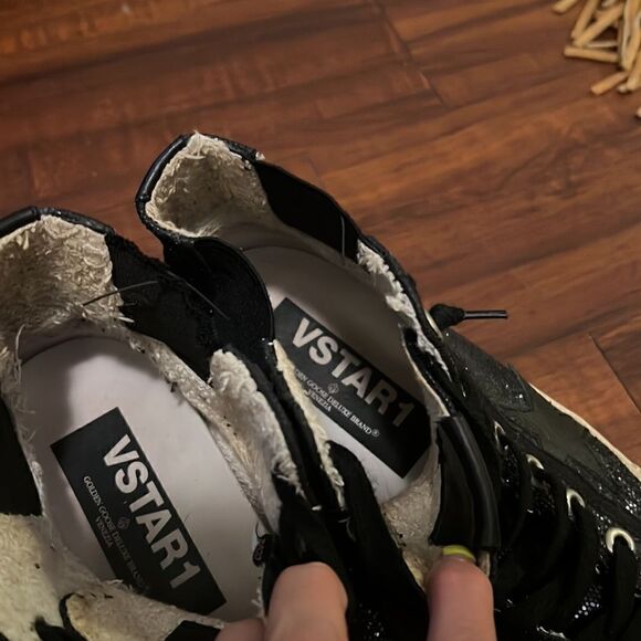 Golden Goose Navy/Black Sequin Hi Top Sneaker No BOX - Authetic Sneaker - Picture 5 of 9